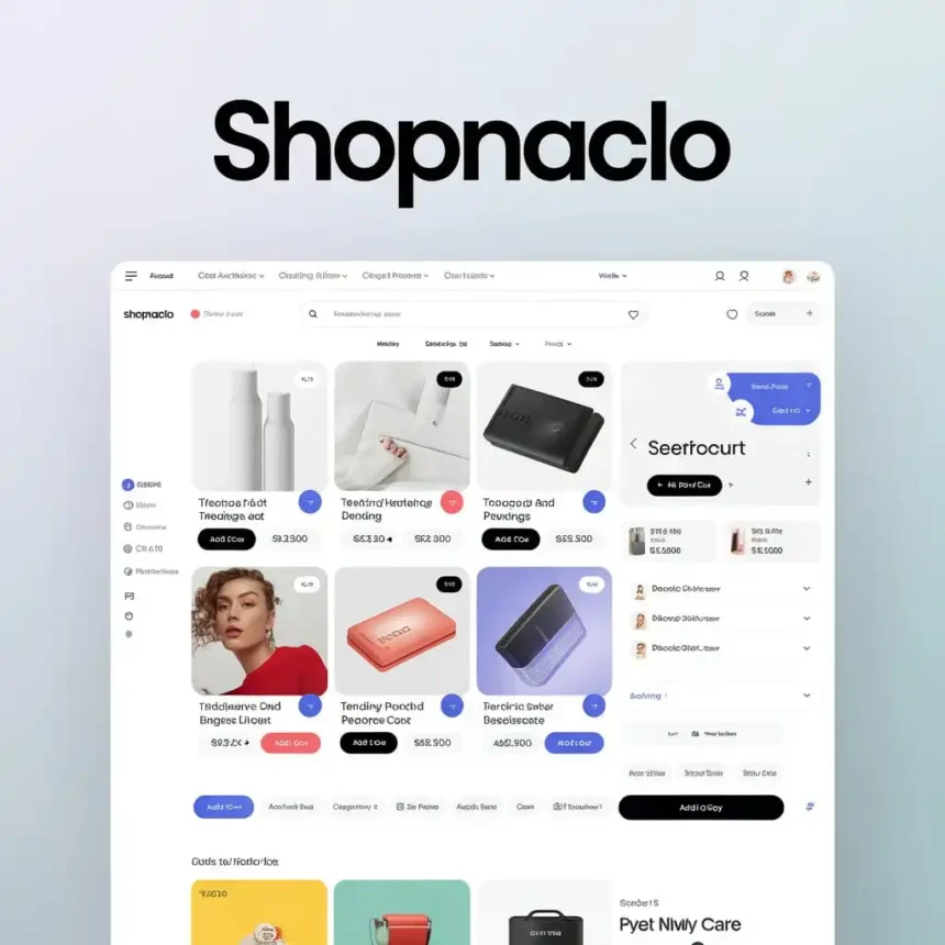 Modern online shopping platform interface showcasing trending products, secure checkout, and a smooth user shopping experience