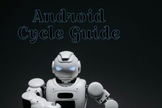 Android Cycle Guide showing activity lifecycle stages from onCreate to onDestroy