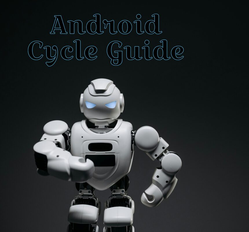 Android Cycle Guide showing activity lifecycle stages from onCreate to onDestroy