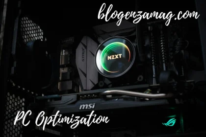PC Optimization dashboard showing system cleanup progress with red warning errors and green performance boost indicators on a Windows desktop.